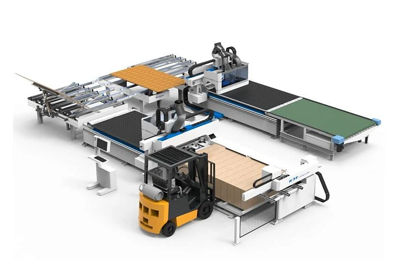 Линия KDT NESTING с автоматическим переворотом листа для двухсторонней обработки