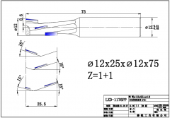 Концевая фреза DIA 12*25/70*12 z1+1 RH  H2,5 врезная Densiment SURREY